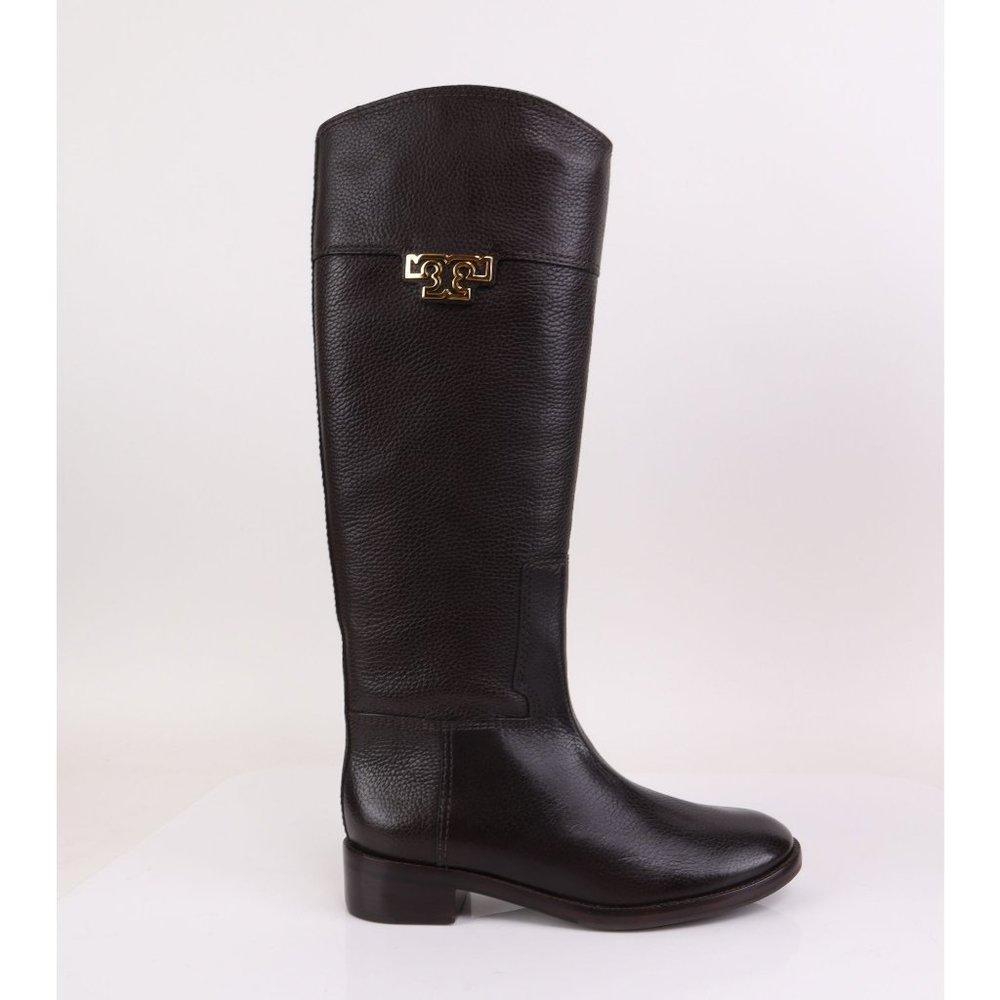 Tory Burch JOANNA Riding Boot Tumbled Leather in Coconut  8.5, 9 $595+ - Picture 3 of 7